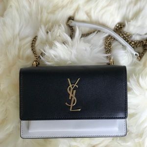 Authentic YSL sunset purse. Black and white. Small